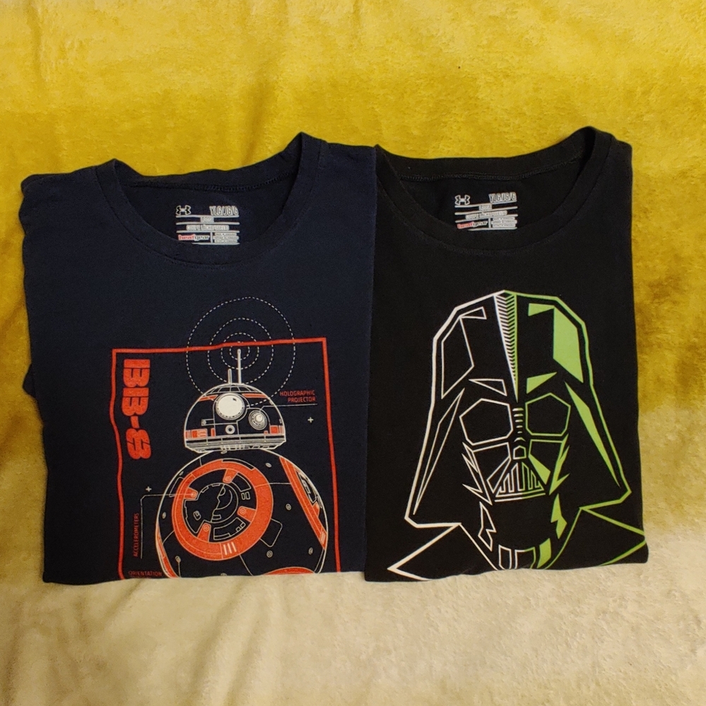 Two Star Wars tshirts sz YLG